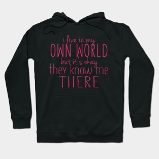 I Live in My Own World But It's Ok They Know Me There Hoodie